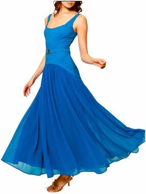 Hutch Ridge Women’s Drop-Waist Scoop Neck Blue Cocktail Maxi Dress Size 2 NEW